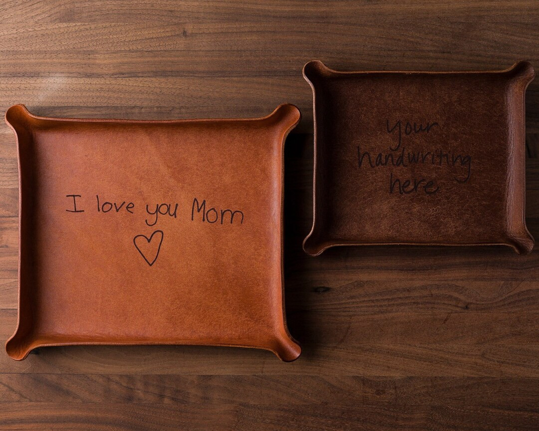 Your Handwriting Leather Catchall (custom Catchall, Personalized Valet Tray, Handwriting Gift, Cu... | Etsy (US)