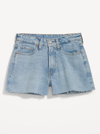 Curvy High-Waisted O.G. Straight Cut-Off Jean Shorts for Women -- 3-inch inseam | Old Navy (US)