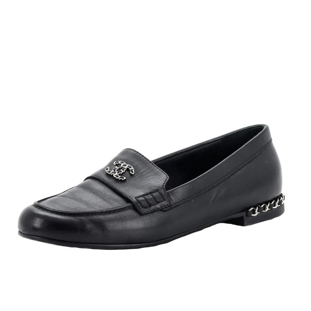 Women's CC Chain Mocassin Loafers Leather | Rebag
