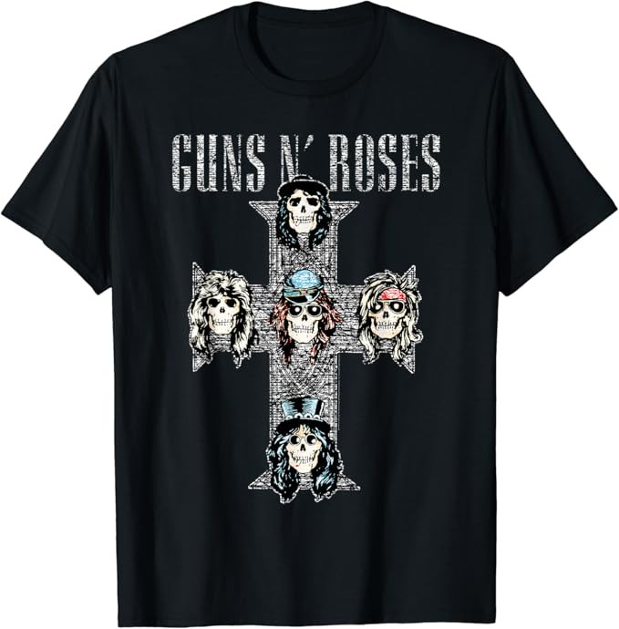 Guns N' Roses Official Vintage Cross T-Shirt | Amazon (US)