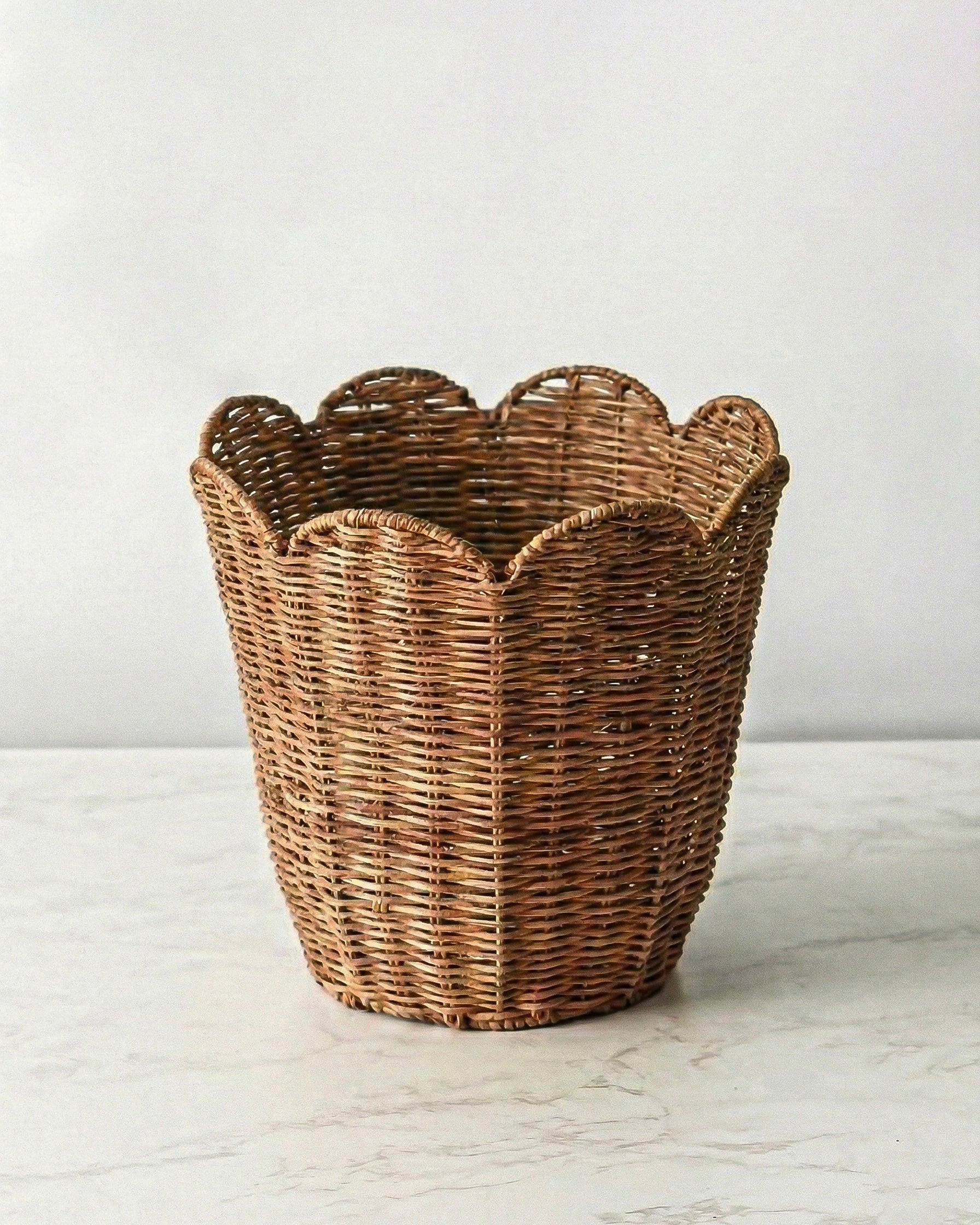 Woven Rattan Scallop Basket | MJHome