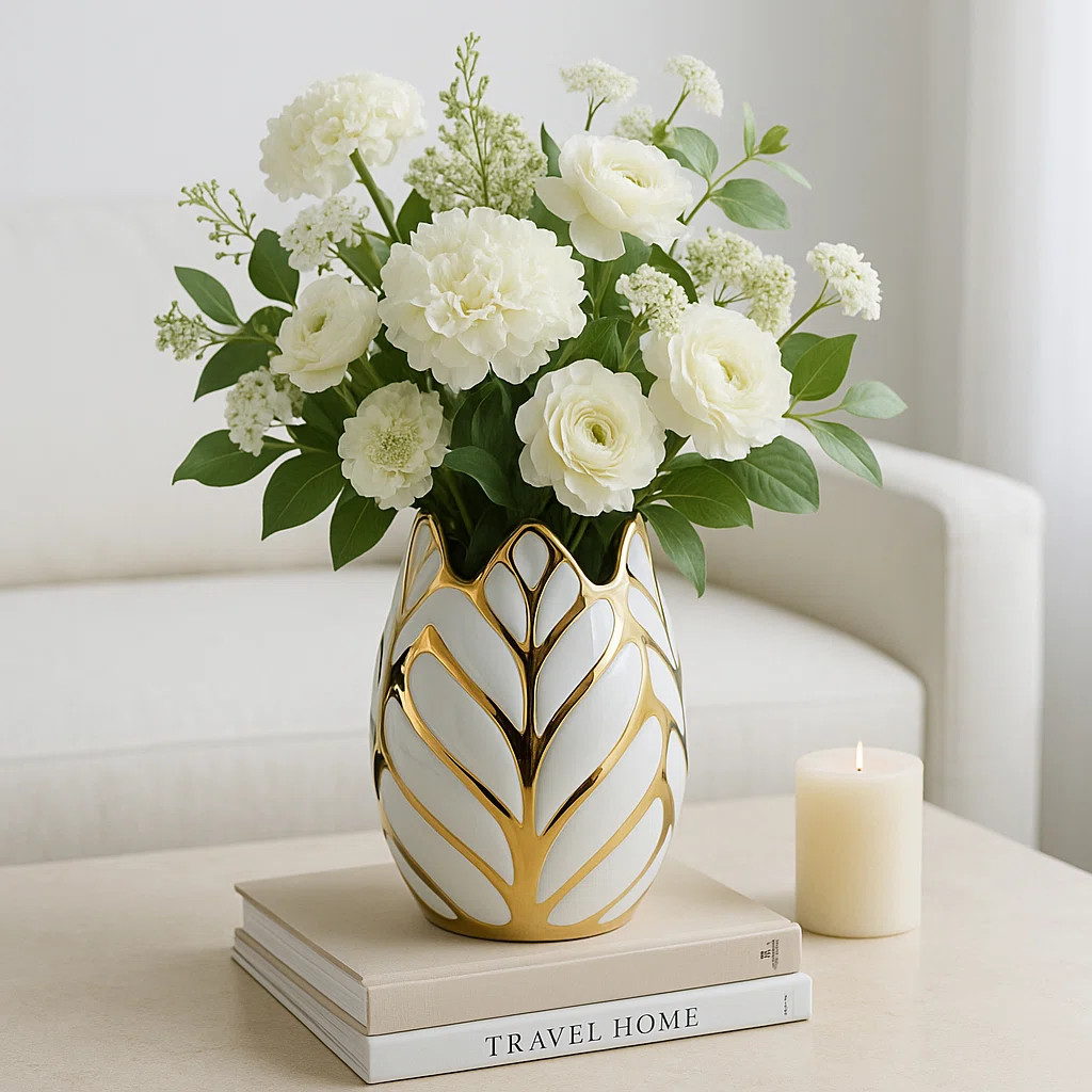 Addington Modern Stoneware Ceramic Vase with Textured Decorative Design | Wayfair North America