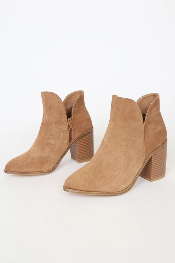 Martella Tan Suede Ankle Booties | Lulus (US)