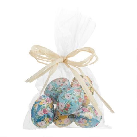 Floral Paper Eggs In Bag 6 Pack | World Market