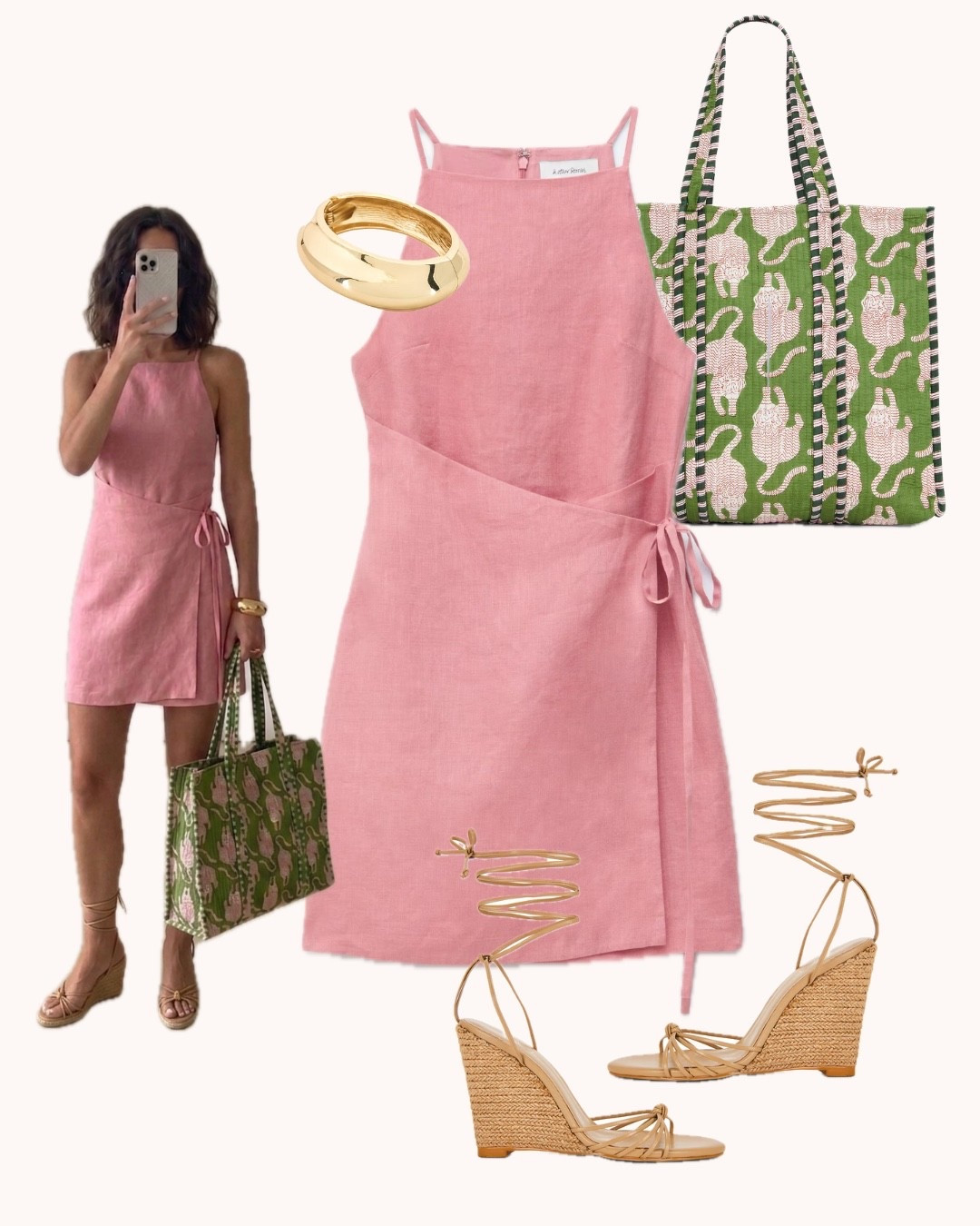 Linen in the right shade of pink is basically a mood. Tie it at the waist, slip on wedges that were made for cobblestone streets, grab a printed tote big enough for a book you probably won't read — and you're ready for whatever the day decides to be. Lunch by the water, a quick market stop, a gelato you didn't plan on. The best days rarely go to plan 💕 

 #LTKeurope #LTKsummer #LTKstyletip