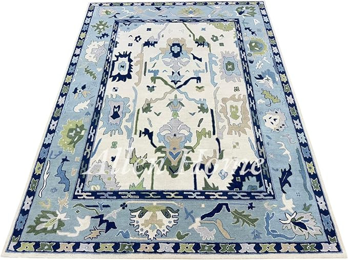 Allen Home Hand Tufted Oushak Wool Rugs | Pastel Ushak Area Carpets Suitable for Living Room, Bed... | Amazon (US)