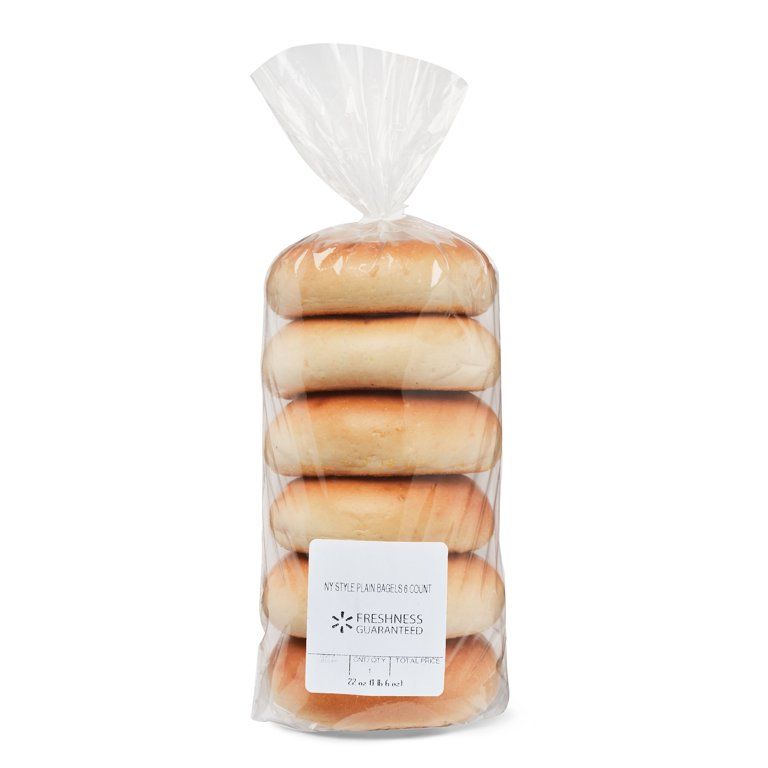 Freshness Guaranteed Plain Bagels, 22.8 oz, 6 Count | Walmart (US)