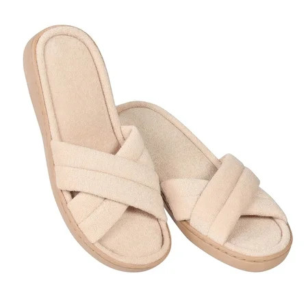 Crossband Comfort Slides Ladies Beige Medium | Walmart (US)