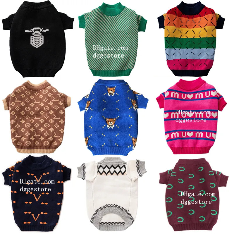 Designer Dog Clothes Luxury Dog Apparel Winter Warm Pet Sweaters Knitted Turtleneck Cold Weather ... | DHGate