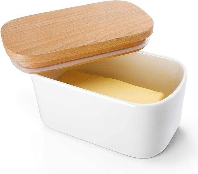 Sweese 303.101 Large Butter Dish - Airtight Butter Keeper Holds Up to 2 Sticks of Butter - Porcel... | Amazon (US)