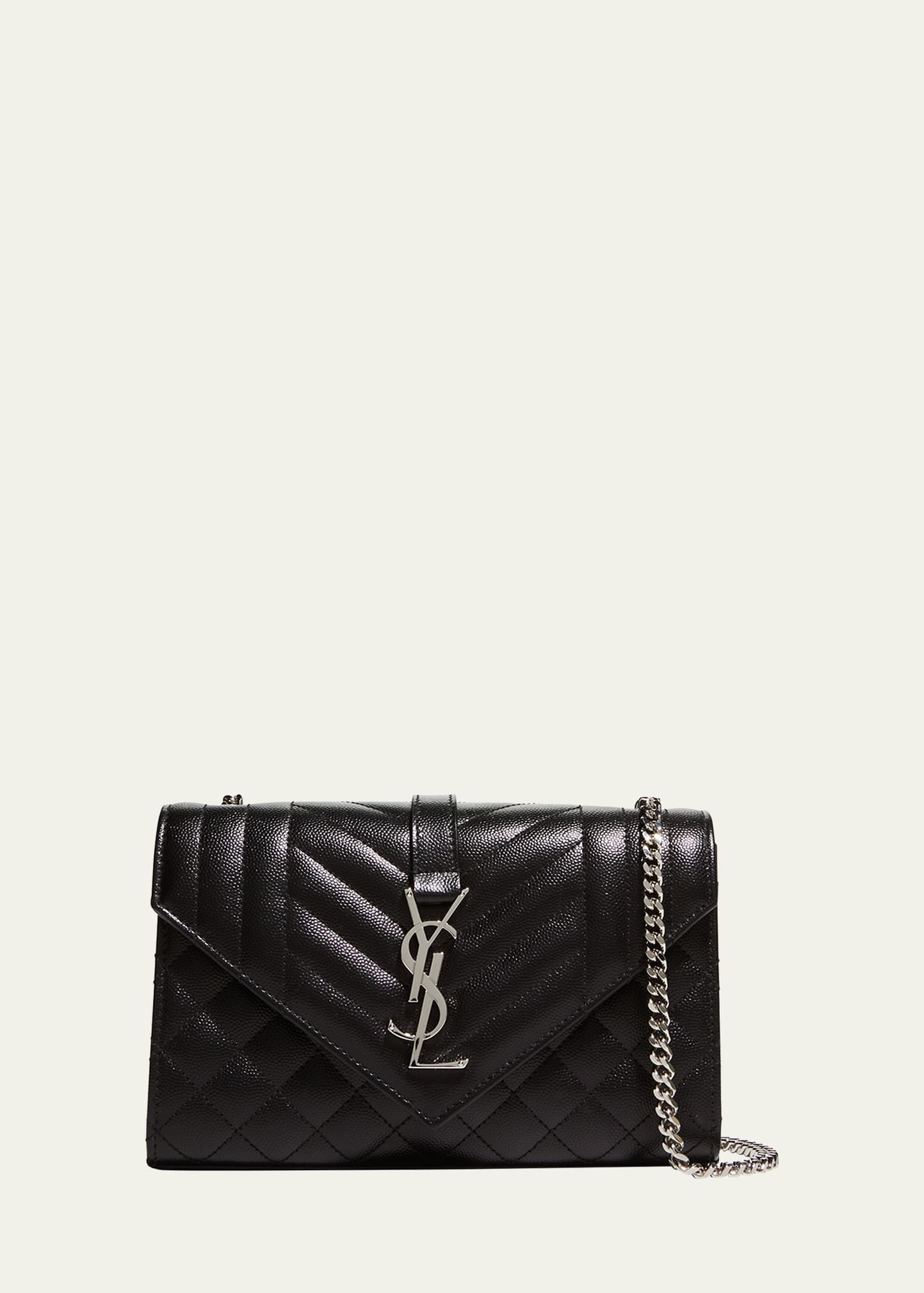 Envelope Triquilt Small YSL Shoulder Bag in Grained Leather | Bergdorf Goodman