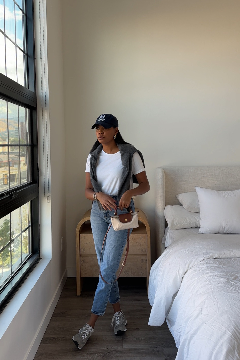 Casual Outfit OOTD | everyday style, neutral style, baseball cap outfit, sporting event outfit, minimal style, neutral outfit, new balance outfit, cashmere sweater, simple outfit ideas, old money outfit, le pliage mini, running errands outfit

#LTKItBag #LTKShoeCrush #LTKStyleTip