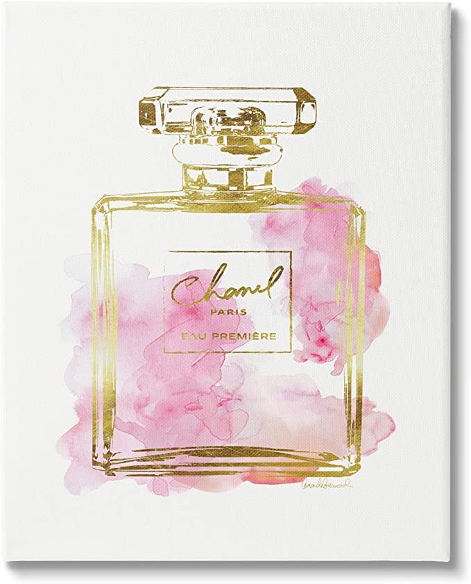 Stupell Industries Glam Perfume Bottle Gold Pink Stretched Canvas Wall Art, Proudly Made in USA | Amazon (US)