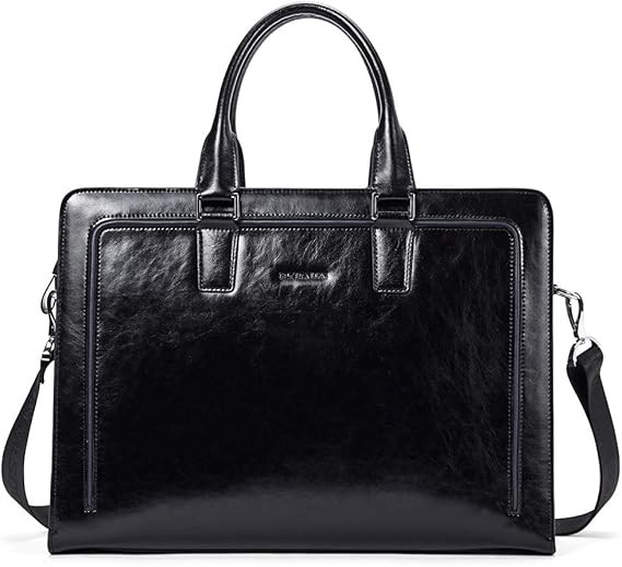 BOSTANTEN Women Genuine Leather Briefcase Tote Business Vintage Handbag 15.6" Laptop Shoulder Bag... | Amazon (US)