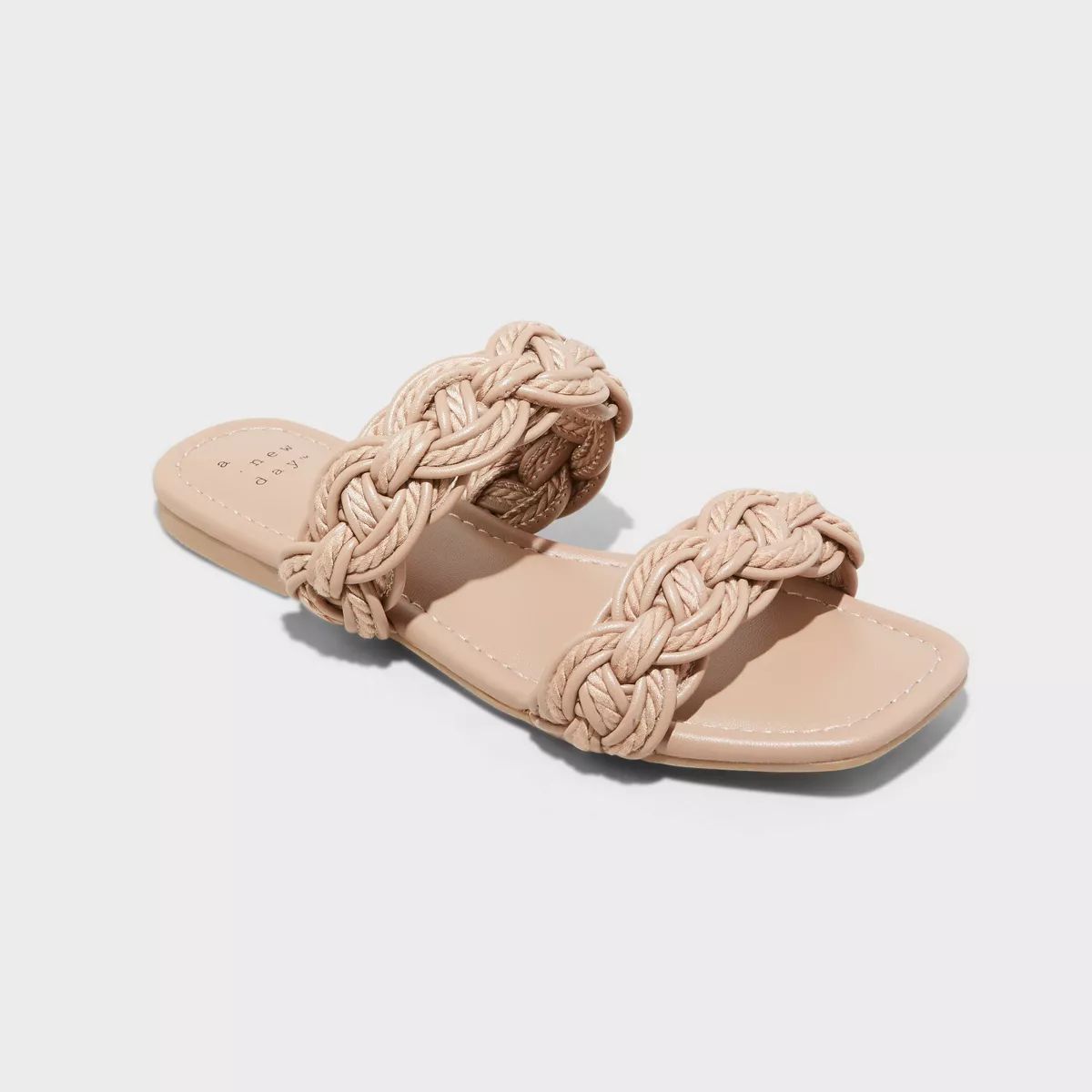 Women's Sarafina Woven Two-Band Slide Sandals - A New Day™ Tan 8.5 | Target