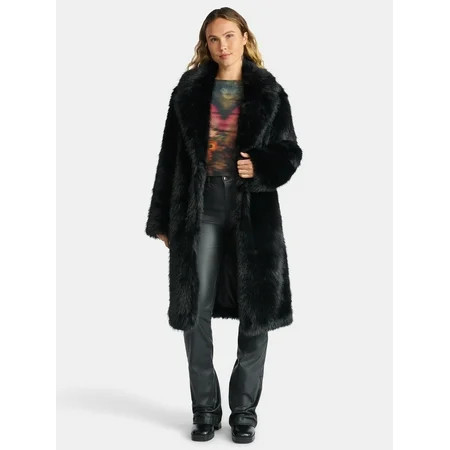 Madden NYC Women s Oversized Faux Fur Coat Sizes XS-XXXL | Walmart (US)