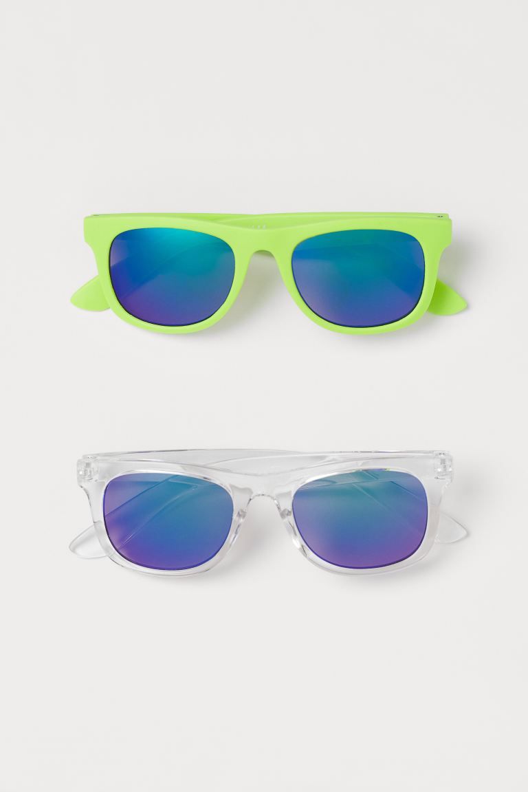 2-pack Sunglasses - Neon green/transparent - Kids | H&M US | H&M (US + CA)