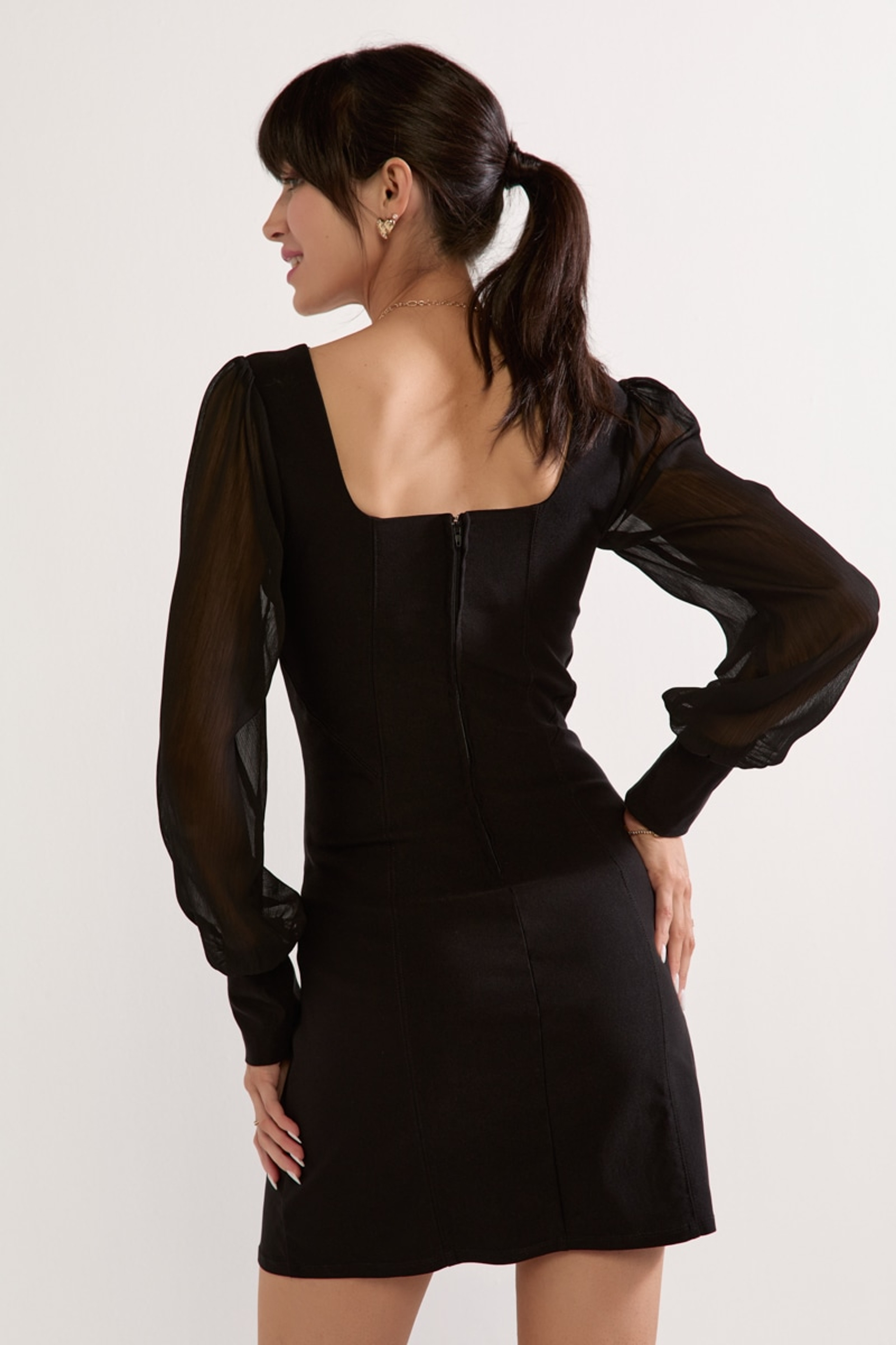 Janine Square Neck Stretch Mini Dress | Francesca's