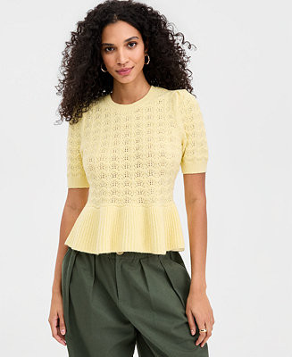 Women's Ruffle-Hem Sweater Top, Macy's Exclusive | Macy's