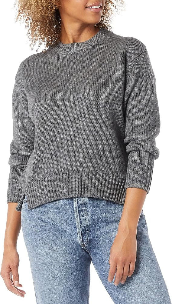 Daily Ritual Women's Oversized Long-Sleeve Boxy Crewneck Sweater | Amazon (US)