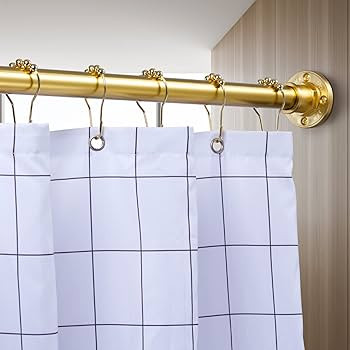BRIOFOX Industrial Shower Curtain Rod - 2-in-1 Design Tension Curtain Rod - Never Rust Non-Slip 4... | Amazon (US)