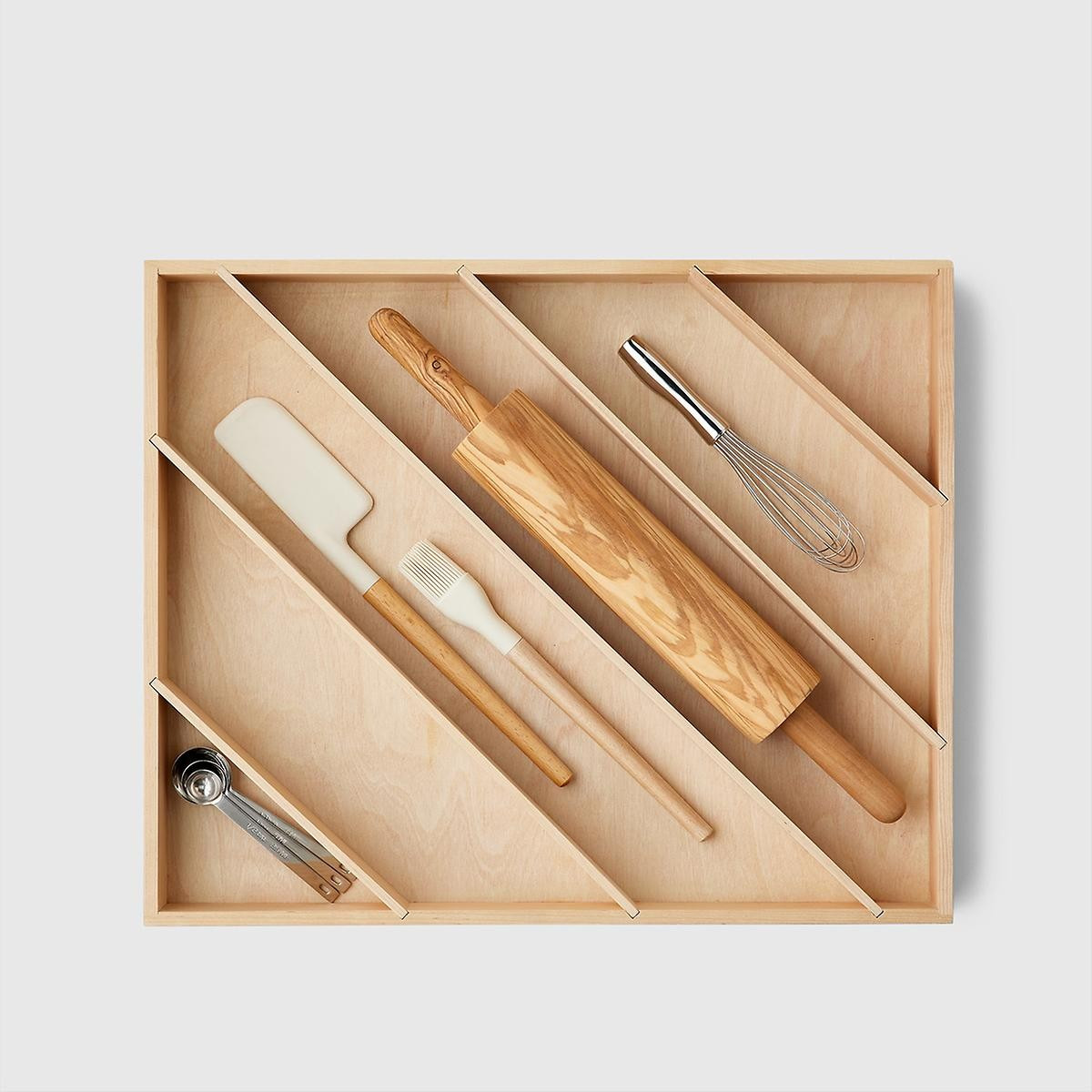 Marie Kondo Birch Wide Diagonal In-Drawer Organizer | The Container Store