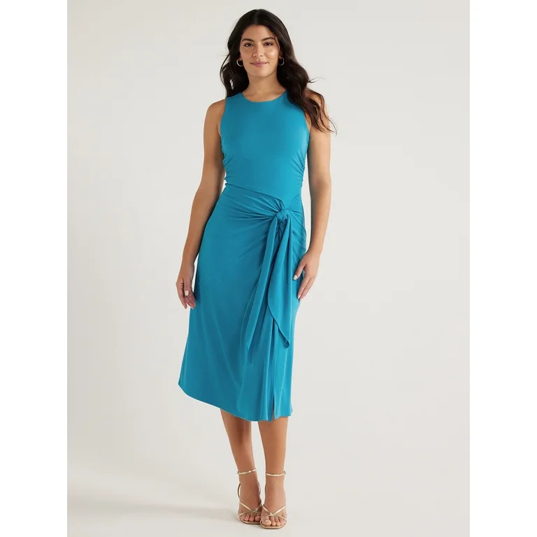 Sofia Jeans Women's Side Tie Tank Dress with Rouching, Mid Calf Length, Sizes XXS-3XL | Walmart (US)