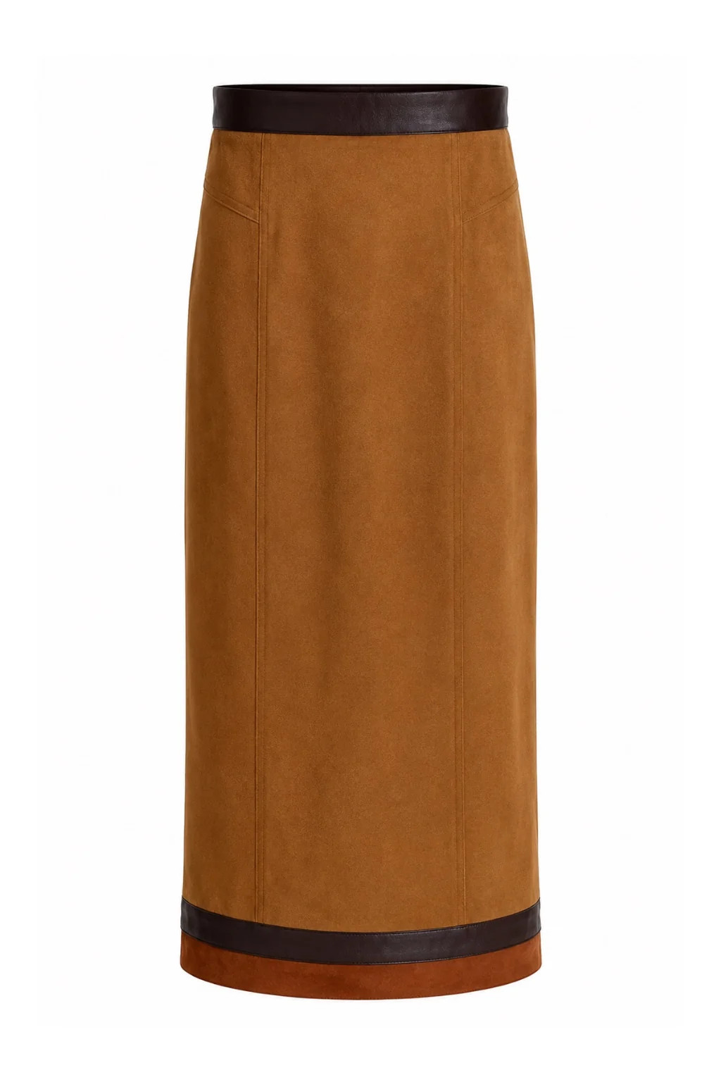 Cassie Camel Chocolate Suede Skirt | Anna Cate Collection