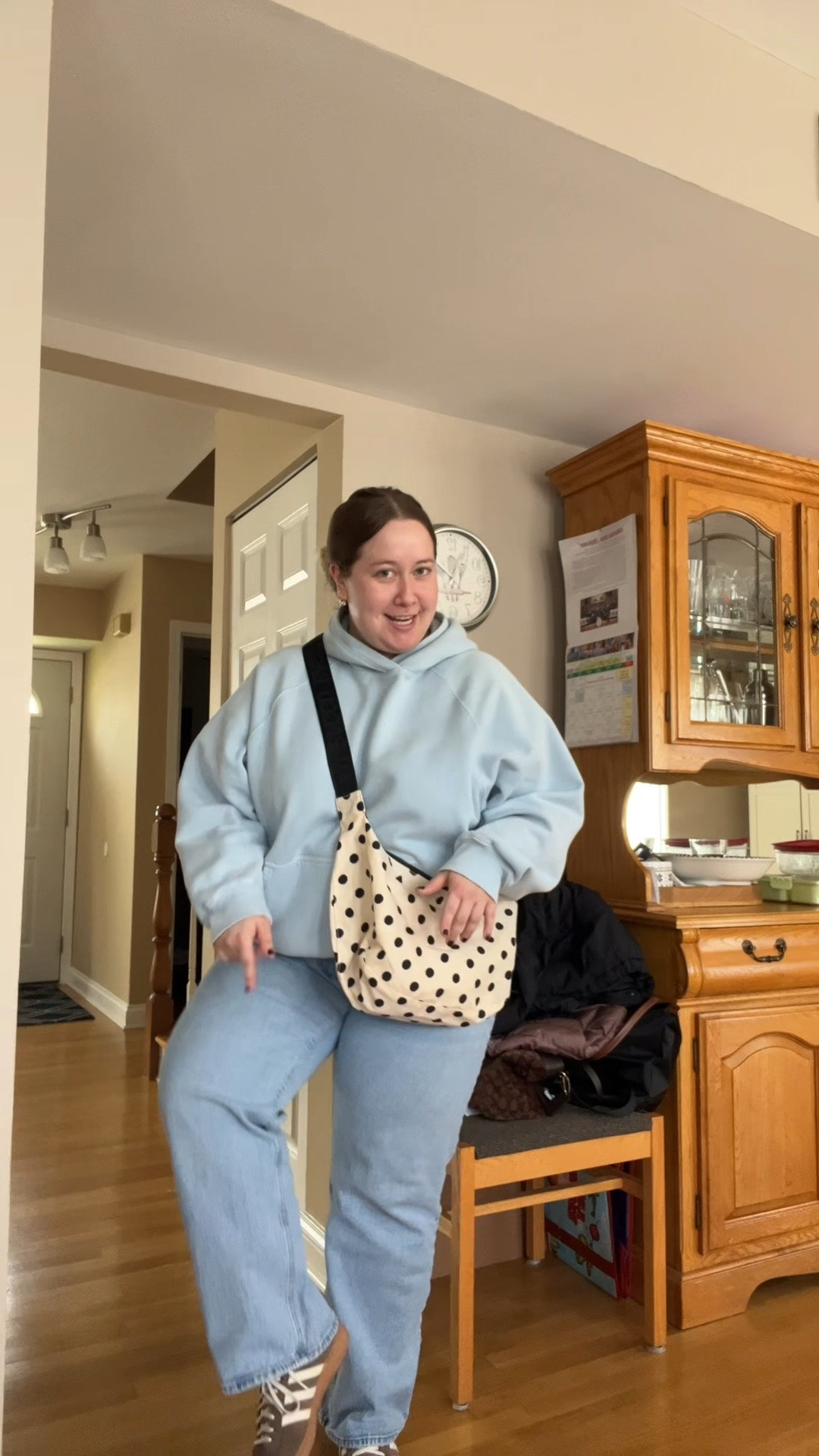 aritzia hoodie: xl, jeans: 34 short - this is my casual ootd ft. my medium baggu crescent