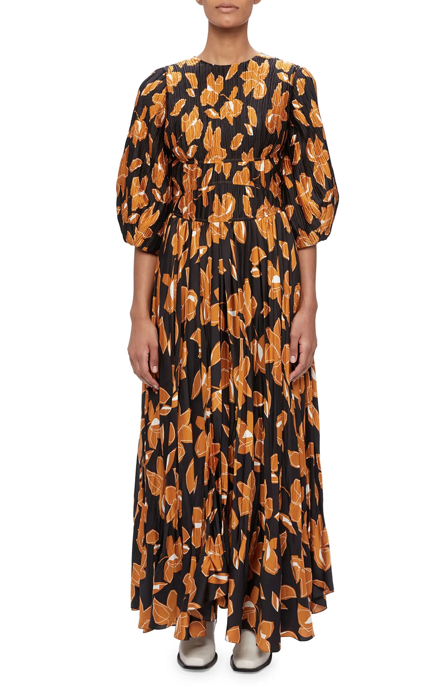 Jonathan Simkhai Ames Floral Pleated Maxi Dress | Nordstrom | Nordstrom