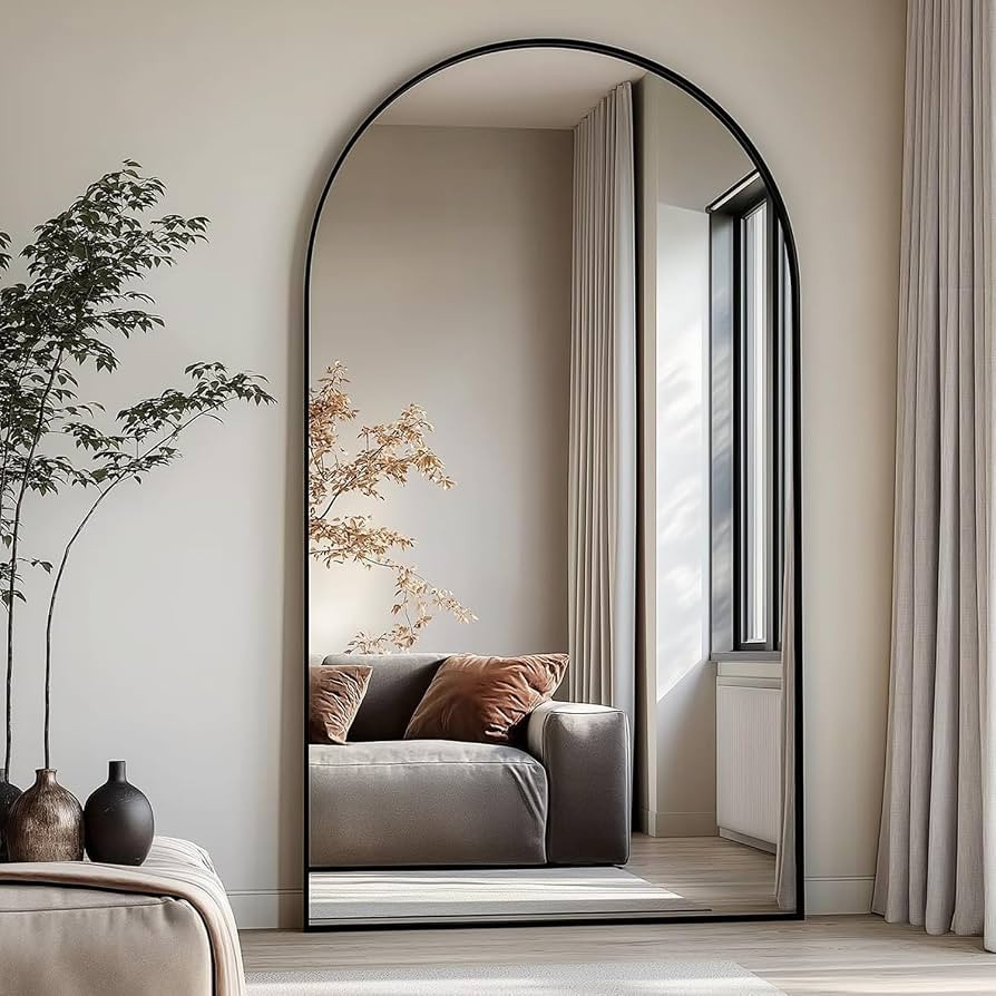 Dewfig Arched Full Length Mirror, 76"x34" Large Floor Mirror, Full Body Mirrors for Leaning or Ha... | Amazon (US)