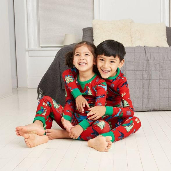Kids' Holiday Dinosaur Print Matching Family Pajama Set - Wondershop™ Red | Target