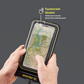 Pelican - Marine Series Waterproof Floating Phone Pouch (Regular Size) - Black/Hi-Vis Yellow | Amazon (US)