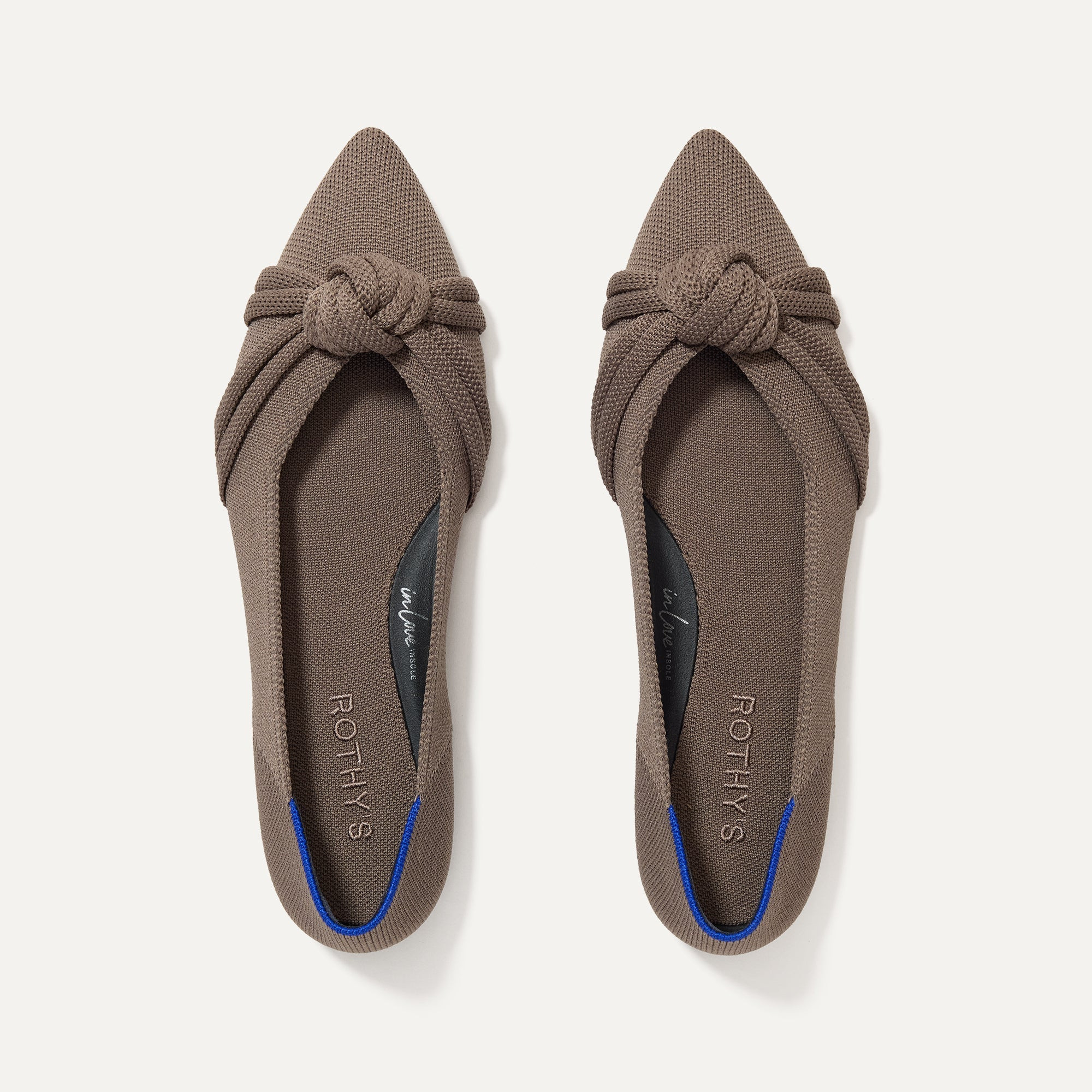 Knot Pointed Toe Flat in Sparrow | Rothy's
