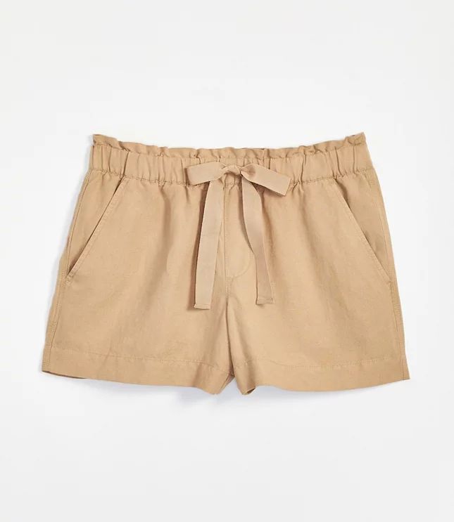 Linen Blend Drawstring Shorts | LOFT