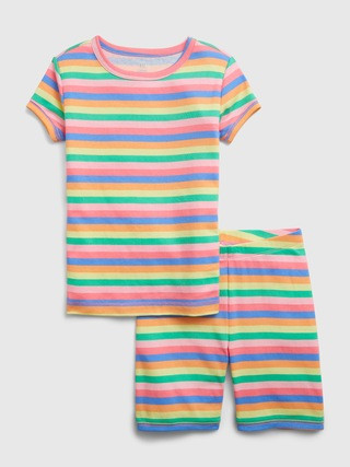 Kids 100% Organic Cotton Rainbow Stripe PJ Shorts Set | Gap (US)