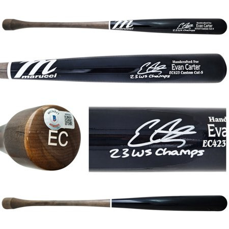 Evan Carter Autographed Navy/Grey Marucci Player Model Bat Texas Rangers 23 WS Champs Beckett BAS Witness 221364 | Walmart (US)