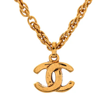 Vintage CC Pendant Necklace Metal | Rebag