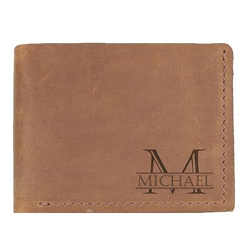 Personalized Leather Wallet for Men, Engraved Wallet in Gift Box (optional), Custom Wallet with M... | Amazon (US)