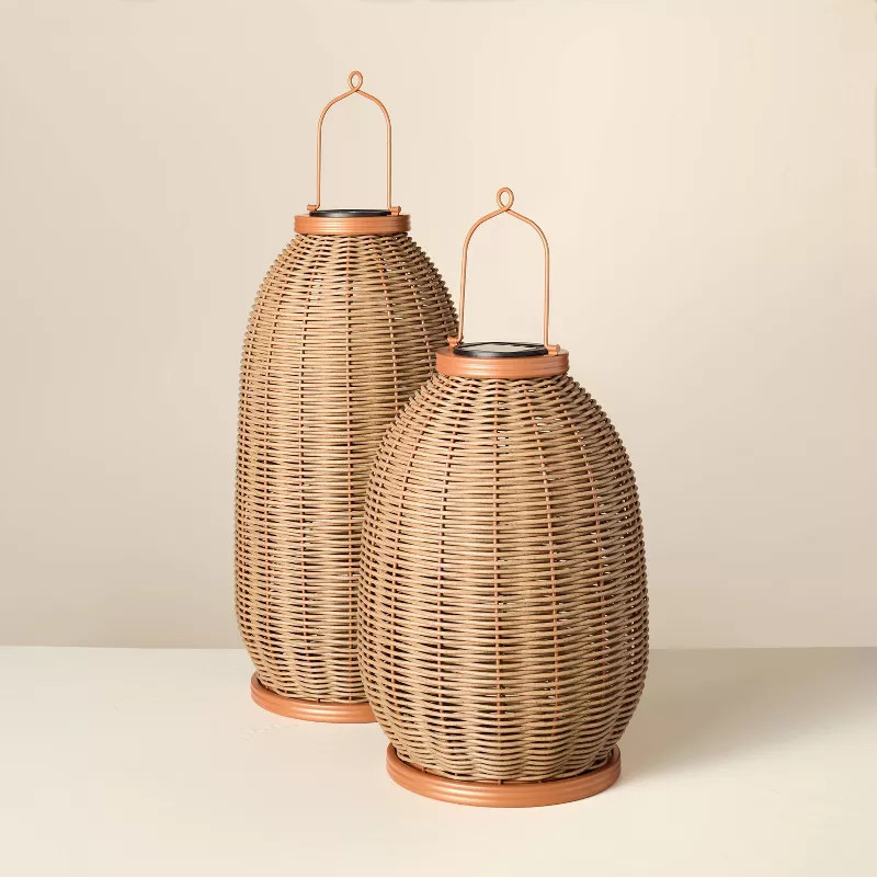 Rattan Solar Outdoor Patio Lantern - Hearth & Hand™ with Magnolia | Target