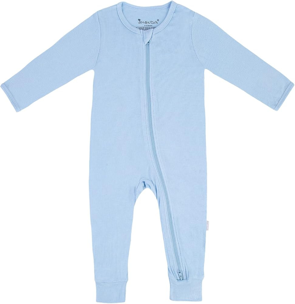 Jimonda Baby Pajamas,Baby Girls Boys Footless Sleepers,Gender Neutral Baby Clothes,Bamboo Rib,2-Way  | Amazon (US)