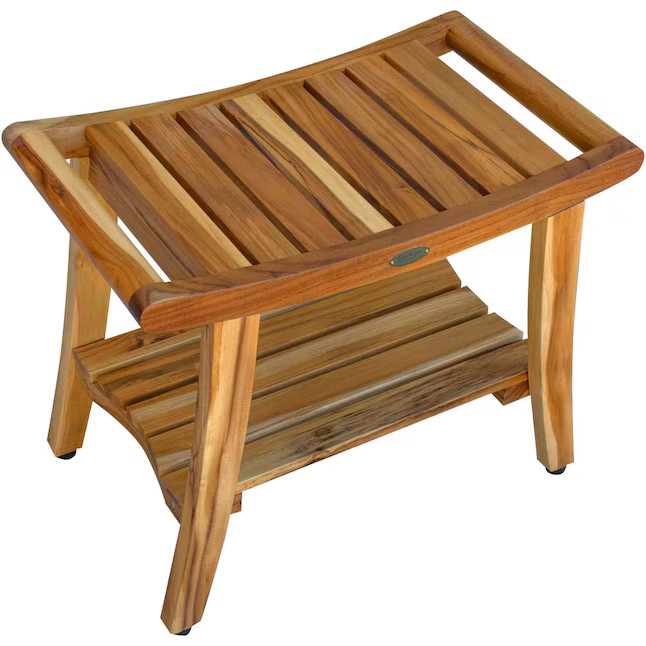 EcoDecors Natural Teak Teak Freestanding Shower bench | Lowe's