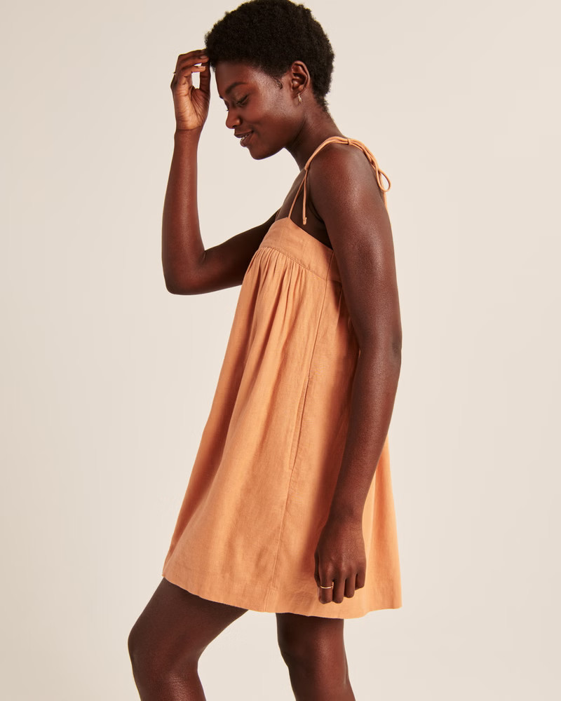 Women's Tie-Strap Trapeze Mini Dress | Women's The A&F Getaway Shop | Abercrombie.com | Abercrombie & Fitch (US)