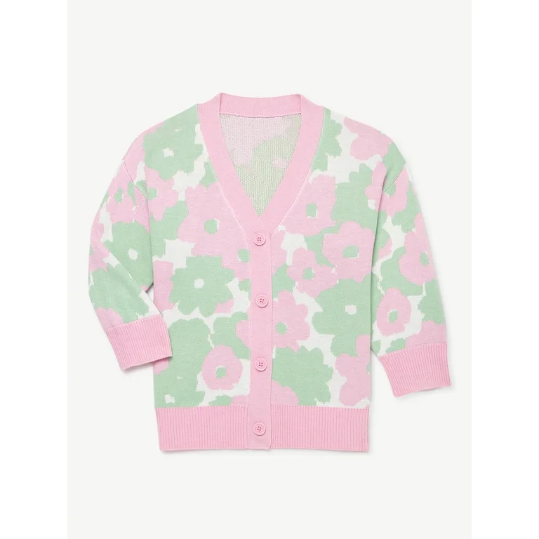Free Assembly Girls Cropped Boxy Cardigan, Sizes 4-18 | Walmart (US)