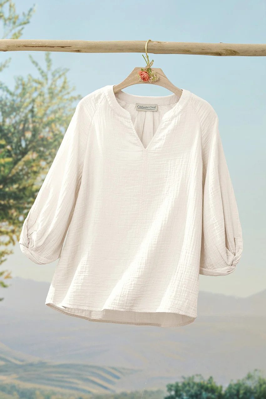 Summer Breeze Twist of Gauze Top | Coldwater Creek