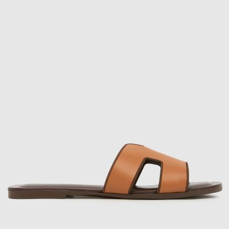 Womens Tan schuh Tandra Leather Mule Sandals | schuh | Schuh