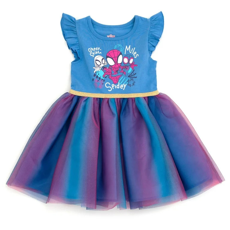 Marvel Spidey and His Amazing Friends Spider-Man Miles Morales Ghost-Spider Pleated Tulle Tutu Dr... | Walmart (US)