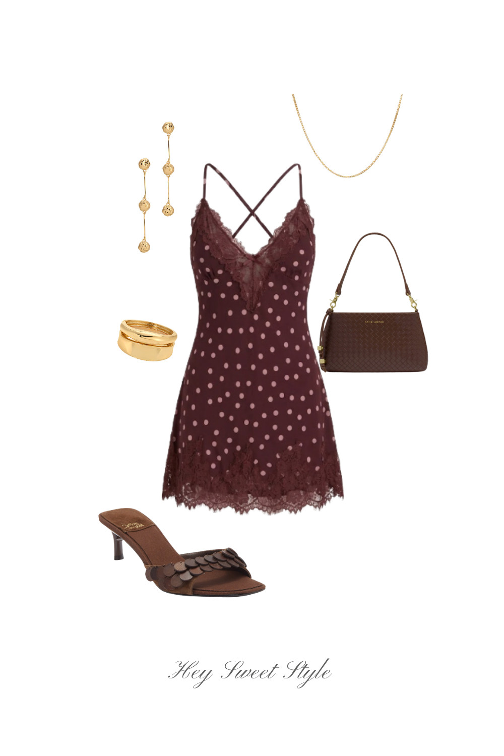 Summer Going Out Outfit: Lace Polka Dot Dress ★  

 