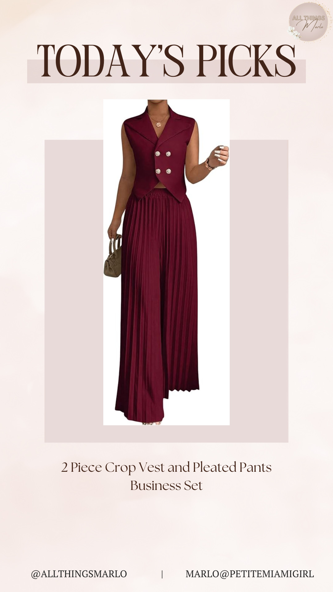 2 Piece Crop Vest and Pleated Pants Business Set 

 #LTKSeasonal #LTKPetite #LTKStyleTip