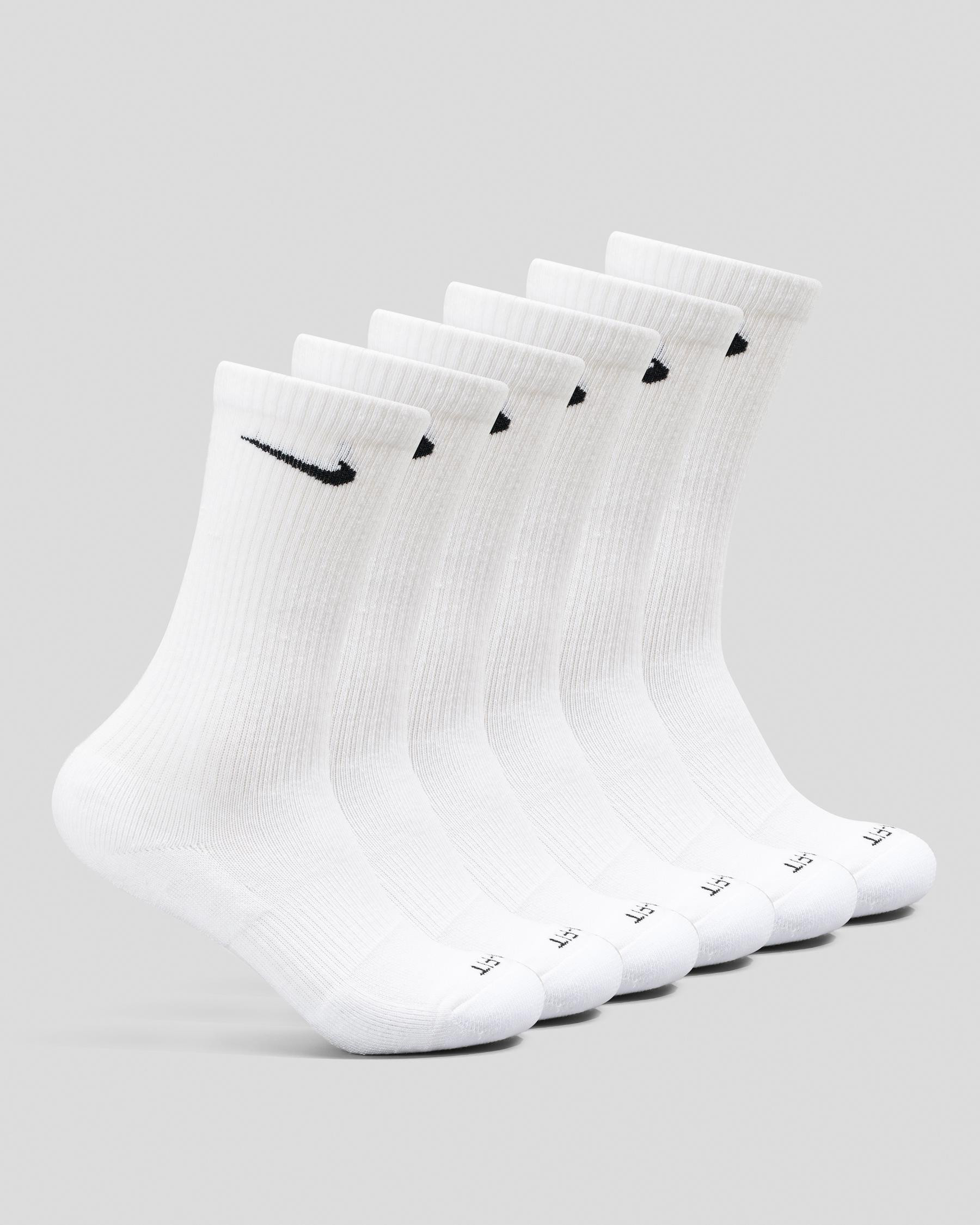 Nike Men's Everyday Plus Cushioned Socks 6 Pack in White Size Medium | City Beach (ANZ)